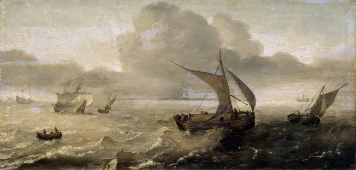 Framed Print : Stormy Sea, 17th century. Artist: Hans Goderis Framed Print : Stormy Sea, 17th century. Artist: Hans Goderis