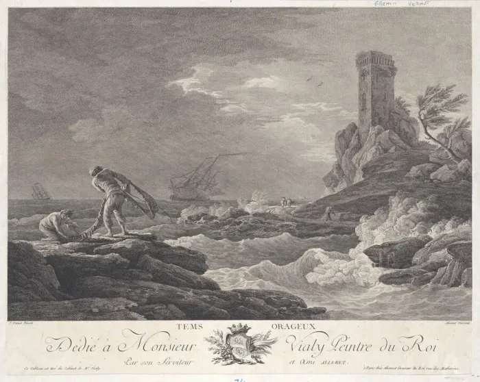Framed Print : Stormy Weather, ca. 1750-88. Creator: Jacques Aliamet Framed Print : Stormy Weather, ca. 1750-88. Creator: Jacques Aliamet