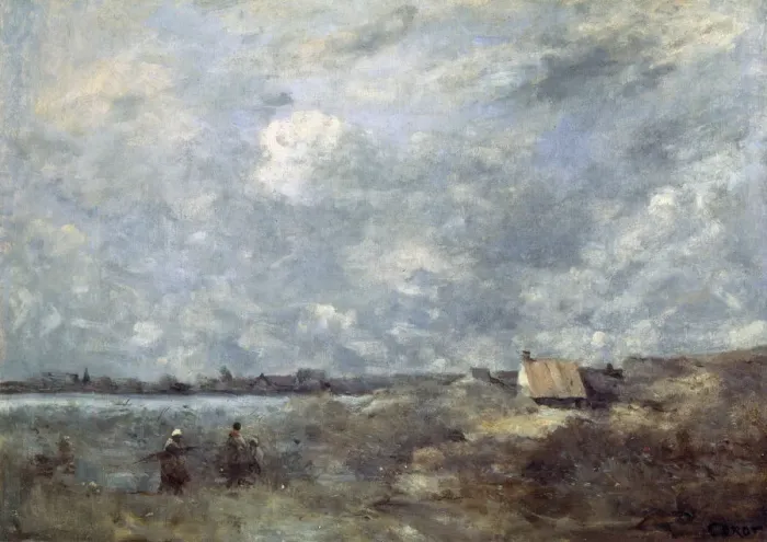 Framed Print : Stormy Weather. Pas de Calais, c1870. Artist: Jean-Baptiste-Camille Corot Framed Print : Stormy Weather. Pas de Calais, c1870. Artist: Jean-Baptiste-Camille Corot