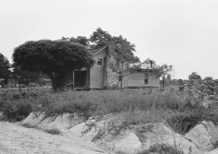 Framed Print : Story-and-a-half weatherboard house, Person County, North Carolina, 1939. Creator: Dorothea Lange Framed Print : Story-and-a-half weatherboard house, Person County, North Carolina, 1939. Creator: Dorothea Lange