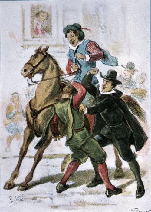 Framed Print : Story of the Buscon called Don Pablos by Francisco de Quevedo, engraving in Book II Framed Print : Story of the Buscon called Don Pablos by Francisco de Quevedo, engraving in Book II
