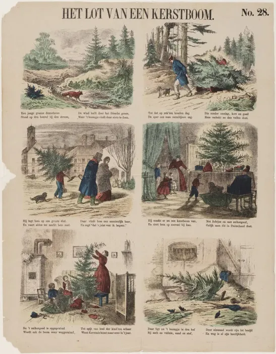 Framed Print : The Story of a Christmas tree, Second Half of the 19th century. Artist: Anonymous Framed Print : The Story of a Christmas tree, Second Half of the 19th century. Artist: Anonymous