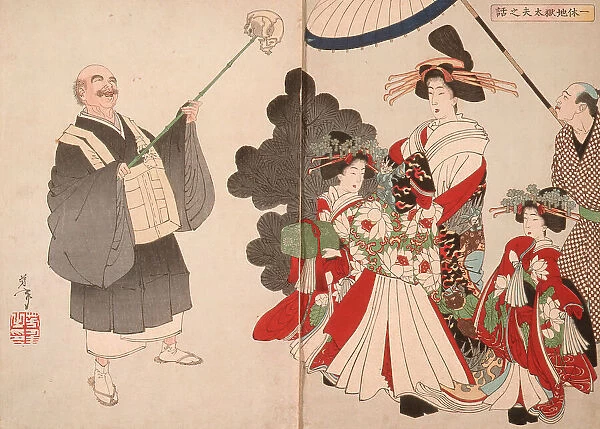 The Story of the Courtesan Jigokudayu and Priest Ikkyu, 1886. Creator: Tsukioka Yoshitoshi