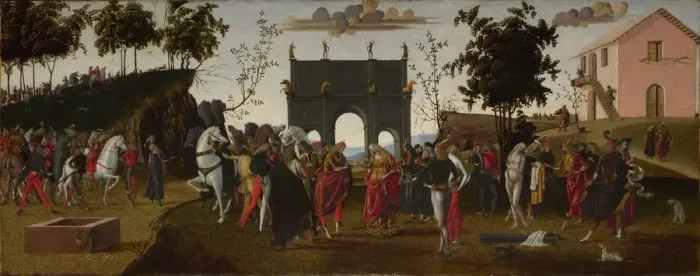 Framed Print : The Story of Griselda. Part I: Marriage, c. 1490-1495. Artist: Master of the Story of Griselda (active End of 15th cen. ) Framed Print : The Story of Griselda. Part I: Marriage, c. 1490-1495. Artist: Master of the Story of Griselda (active End of 15th cen. )