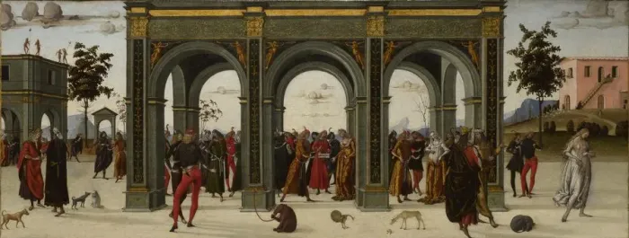 Framed Print : The Story of Griselda. Part II: Exile, c. 1490-1495. Artist: Master of the Story of Griselda (active End of 15th cen. ) Framed Print : The Story of Griselda. Part II: Exile, c. 1490-1495. Artist: Master of the Story of Griselda (active End of 15th cen. )