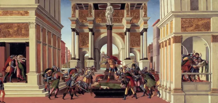 Framed Print : The Story of Lucretia, 1500. Artist: Botticelli, Sandro (1445-1510) Framed Print : The Story of Lucretia, 1500. Artist: Botticelli, Sandro (1445-1510)