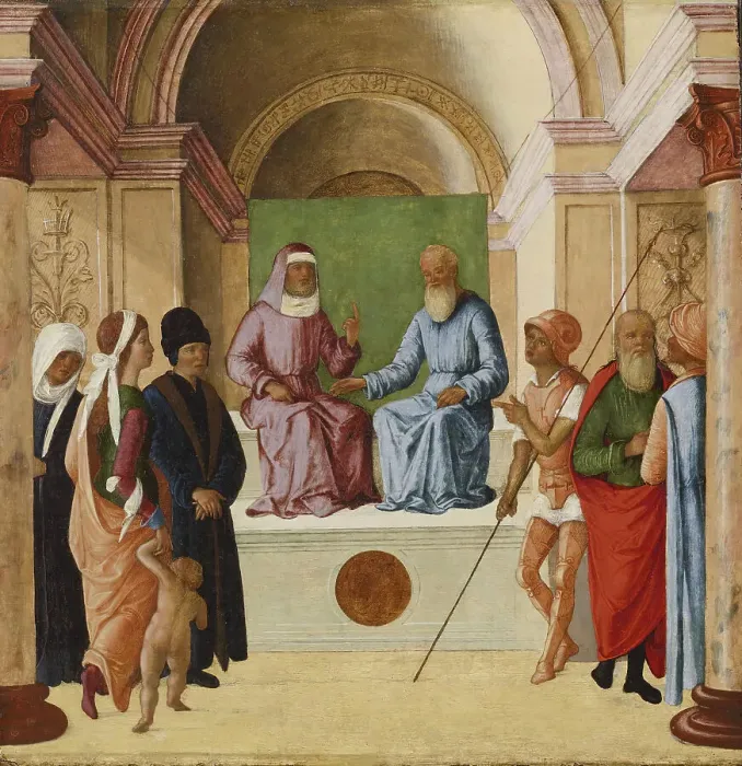 Framed Print : The Story of Susanna: The Elders as Judges, c1488-90. Creator: Lorenzo Costa Framed Print : The Story of Susanna: The Elders as Judges, c1488-90. Creator: Lorenzo Costa