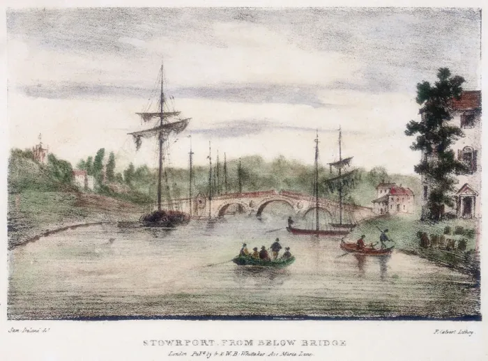 Framed Print : Stourport-on-Severn, Worcestershire, from below the bridge, c1795. Artist: Samuel Ireland Framed Print : Stourport-on-Severn, Worcestershire, from below the bridge, c1795. Artist: Samuel Ireland