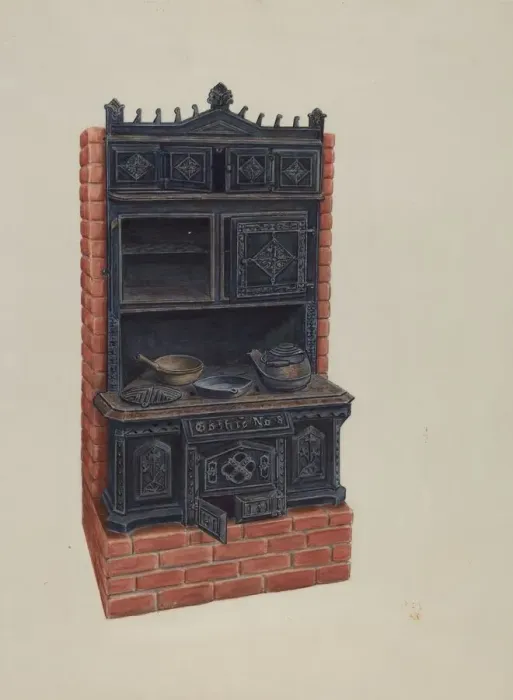 Framed Print : Stove, 1935 / 1942. Creator: Al Curry Framed Print : Stove, 1935 / 1942. Creator: Al Curry