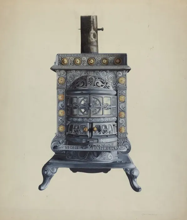 Framed Print : Stove, c. 1937. Creator: Einar Heiberg Framed Print : Stove, c. 1937. Creator: Einar Heiberg