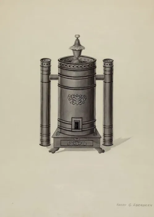 Framed Print : Stove, c. 1937. Creator: Harry G Aberdeen