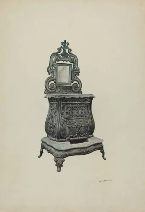 Framed Print : Stove, c. 1939. Creator: Robert W. R. Taylor Framed Print : Stove, c. 1939. Creator: Robert W. R. Taylor