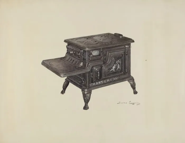 Framed Print : Stove, c. 1940. Creator: Sarkis Erganian Framed Print : Stove, c. 1940. Creator: Sarkis Erganian