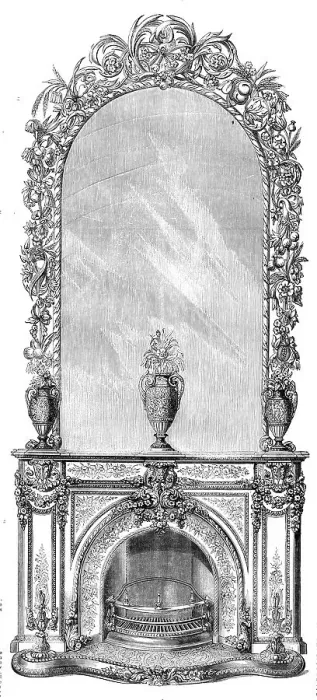 Framed Print : Stove, Mantelpiece, and Looking-Glass for the Sultan of Turkey, 1858. Creator: Unknown Framed Print : Stove, Mantelpiece, and Looking-Glass for the Sultan of Turkey, 1858. Creator: Unknown