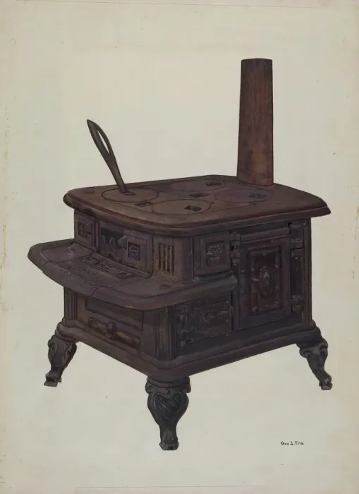 Framed Print : Stove (Model), c. 1939. Creator: George File Framed Print : Stove (Model), c. 1939. Creator: George File