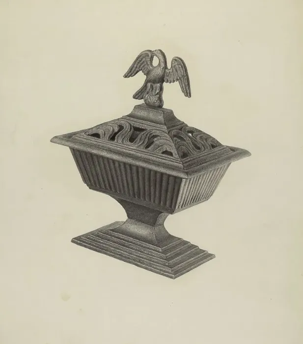 Framed Print : Stove Urn, c. 1939. Creator: Milton Grubstein Framed Print : Stove Urn, c. 1939. Creator: Milton Grubstein
