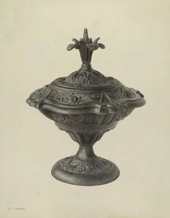 Framed Print : Stove Urn, c. 1939. Creator: Milton Grubstein Framed Print : Stove Urn, c. 1939. Creator: Milton Grubstein