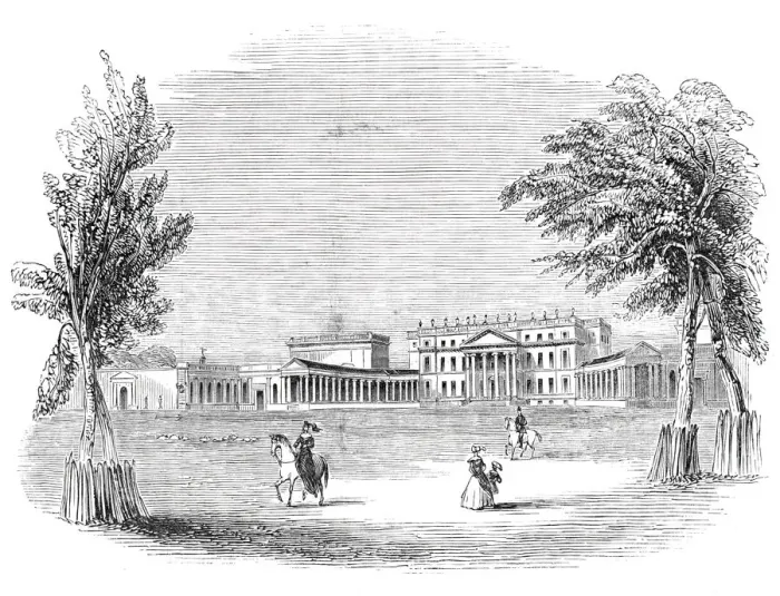 Framed Print : Stowe House, the park front, 1844. Creator: Unknown Framed Print : Stowe House, the park front, 1844. Creator: Unknown