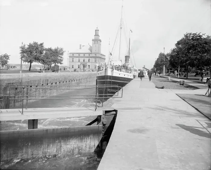 Framed Print : Str. Alberta at Sault Ste. Marie, Mich. between 1900 and 1910. Creator: Unknown Framed Print : Str. Alberta at Sault Ste. Marie, Mich. between 1900 and 1910. Creator: Unknown