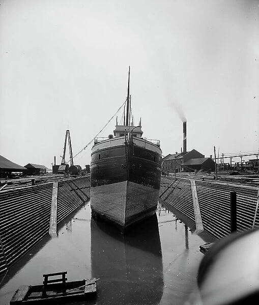 Str. John Craig in dry dock, Detroit, between 1900 and 1905. Creator: Unknown