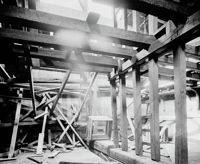Framed Print : Str. John Craig showing temporary bulk-head, between 1900 and 1905. Creator: Unknown Framed Print : Str. John Craig showing temporary bulk-head, between 1900 and 1905. Creator: Unknown