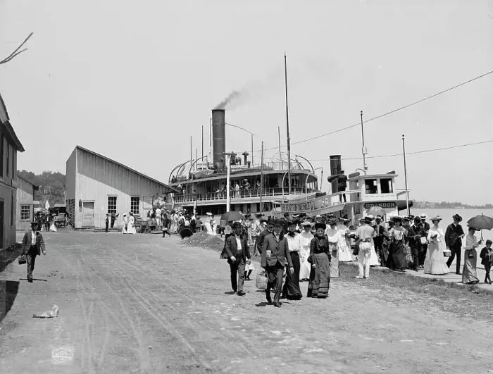 Framed Print : Str. Kirby landing, Put-in-Bay, O[hio], c1904. Creator: Unknown
