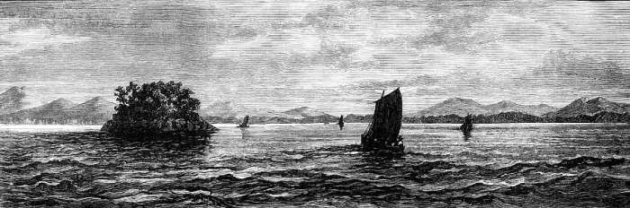 Framed Print : The Straits of Sunda, as seen after leaving Anjer, 1883. Creator: Unknown Framed Print : The Straits of Sunda, as seen after leaving Anjer, 1883. Creator: Unknown