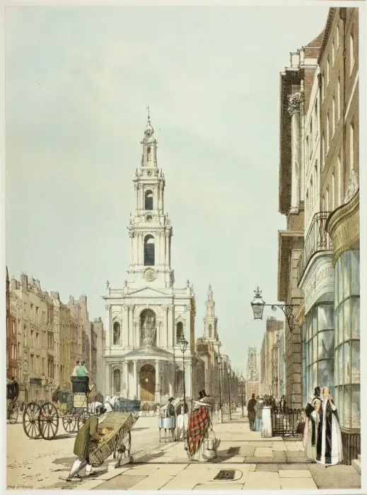 Framed Print : The Strand, plate 21 from Original Views of London as It Is, 1842 Framed Print : The Strand, plate 21 from Original Views of London as It Is, 1842