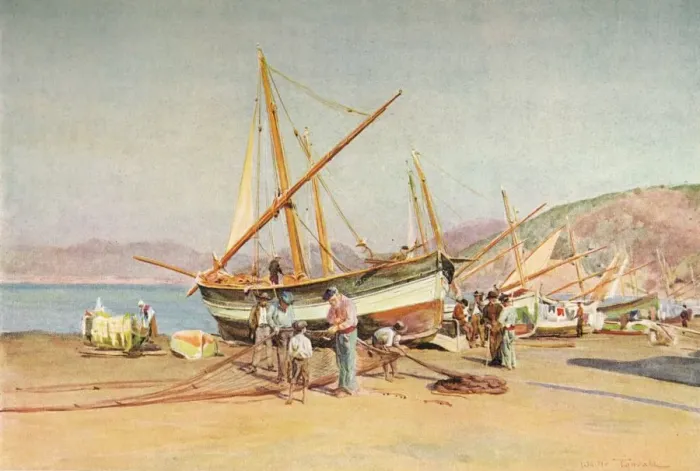 Framed Print : The Strand at Sestri Levante, c1910, (1912). Artist: Walter Frederick Roofe Tyndale Framed Print : The Strand at Sestri Levante, c1910, (1912). Artist: Walter Frederick Roofe Tyndale