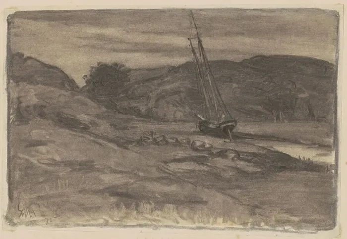Framed Print : Stranded, 1875. Creator: William Morris Hunt Framed Print : Stranded, 1875. Creator: William Morris Hunt