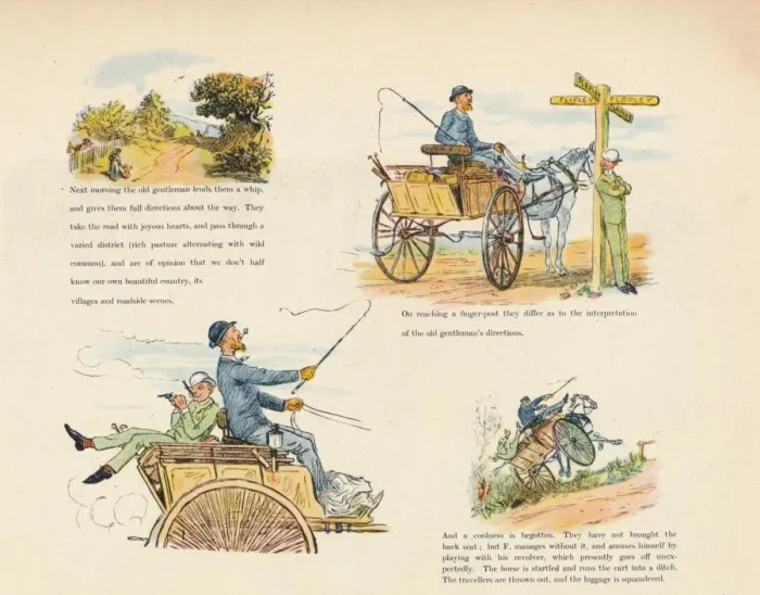 Framed Print : The Strange Adventures of a Dog-Cart, 1888, (1946). Artist: Randolph Caldecott Framed Print : The Strange Adventures of a Dog-Cart, 1888, (1946). Artist: Randolph Caldecott
