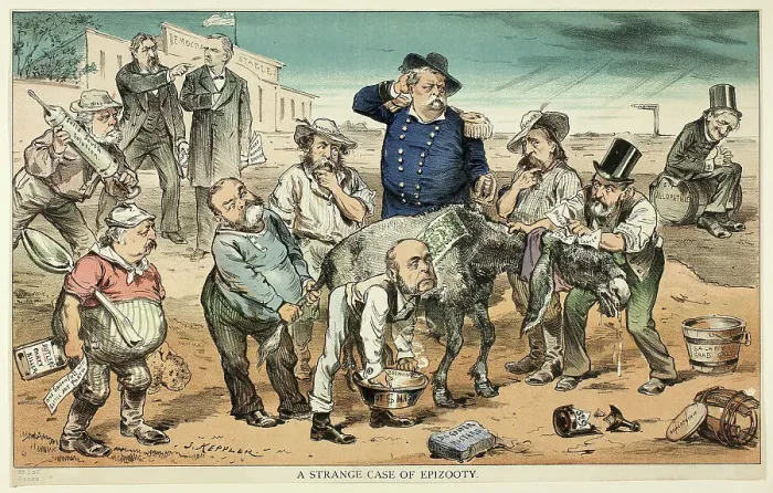 Framed Print : A Strange Case of Epizooty, from Puck, n.d. Creator: Joseph Keppler Framed Print : A Strange Case of Epizooty, from Puck, n.d. Creator: Joseph Keppler
