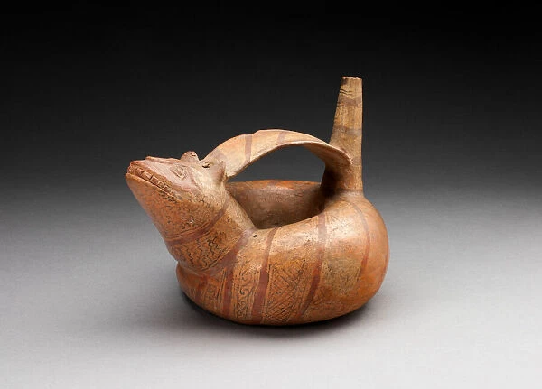 Strap-Handled Circular Jar in the Form a Composite Feline-Serpent with Diagonal... 100 B