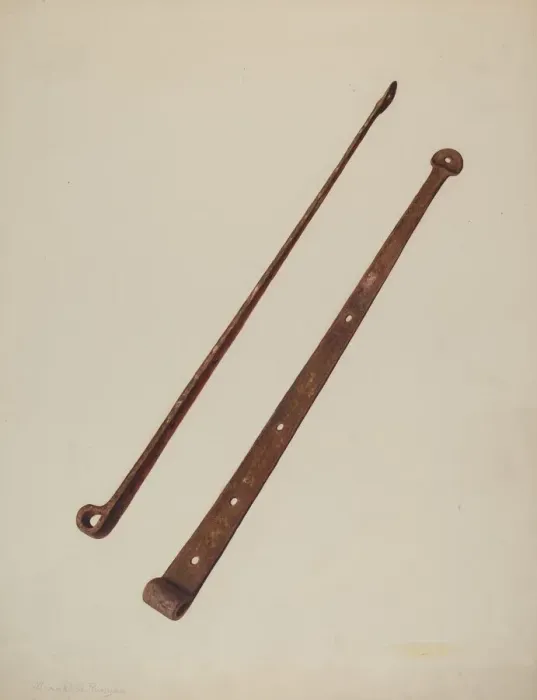 Framed Print : Strap Hinges, c. 1939. Creator: Manuel G. Runyan Framed Print : Strap Hinges, c. 1939. Creator: Manuel G. Runyan