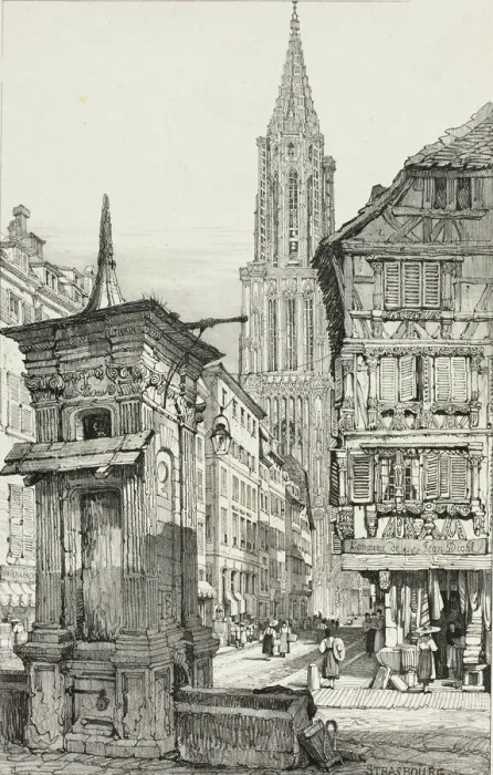 Framed Print : Strasbourg, 1833. Creator: Samuel Prout Framed Print : Strasbourg, 1833. Creator: Samuel Prout