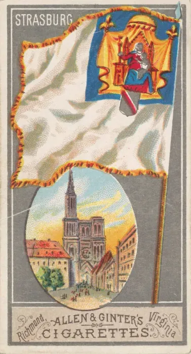 Framed Print : Strasburg, from the City Flags series (N6) for Allen & Ginter Cigarettes Brands, 1887 Framed Print : Strasburg, from the City Flags series (N6) for Allen & Ginter Cigarettes Brands, 1887
