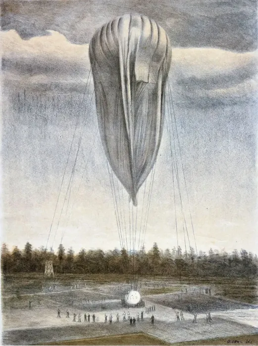 Framed Print : The Stratosphere Balloon, 1935. Creator: Yung, Vladimir Grigoryevich (1889-1942) Framed Print : The Stratosphere Balloon, 1935. Creator: Yung, Vladimir Grigoryevich (1889-1942)