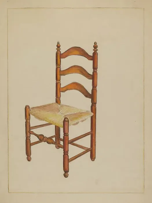 Framed Print : Straw Bottom Chair, c. 1936. Creator: George Nelson Framed Print : Straw Bottom Chair, c. 1936. Creator: George Nelson