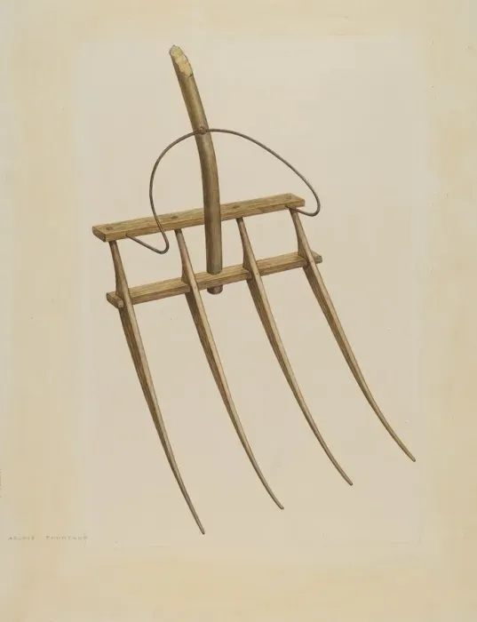 Framed Print : Straw Fork (Bishop Hill), c. 1939. Creator: Archie Thompson Framed Print : Straw Fork (Bishop Hill), c. 1939. Creator: Archie Thompson
