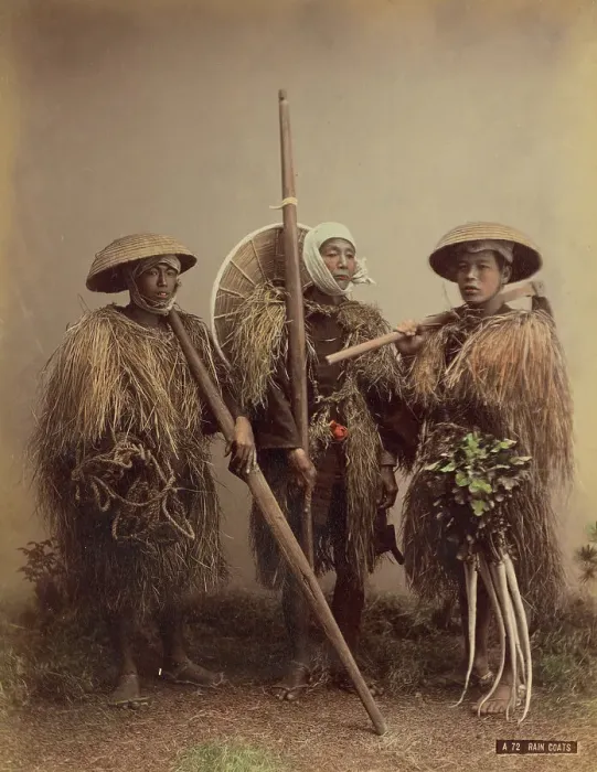 Framed Print : Straw Rain Coats, 1870s-1890s. Creator: Kusakabe Kimbei Framed Print : Straw Rain Coats, 1870s-1890s. Creator: Kusakabe Kimbei
