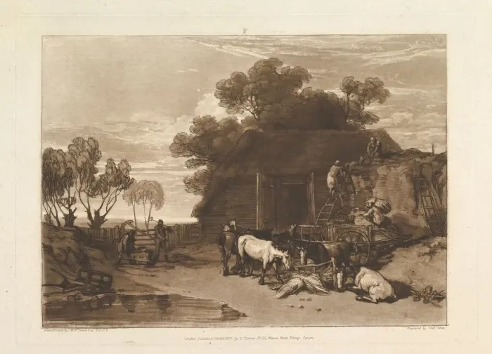 Framed Print : The Straw Yard (Liber Studiorum, part II, plate 7), February 20, 1808 Framed Print : The Straw Yard (Liber Studiorum, part II, plate 7), February 20, 1808