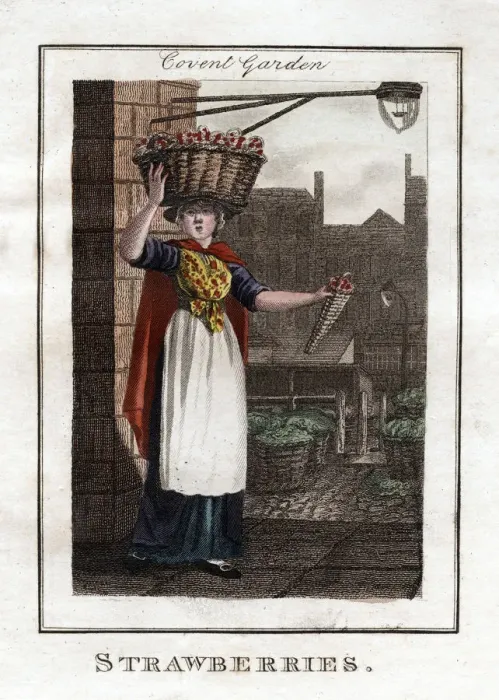 Framed Print : Strawberries, Covent Garden, London, 1805 Framed Print : Strawberries, Covent Garden, London, 1805