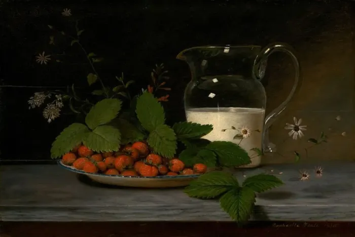 Framed Print : Strawberries and Cream, 1816. Creator: Raphaelle Peale Framed Print : Strawberries and Cream, 1816. Creator: Raphaelle Peale