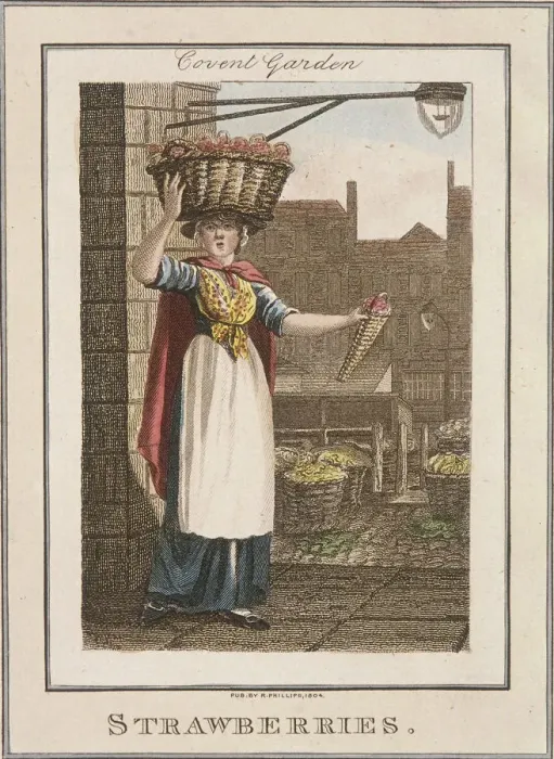 Framed Print : Strawberries, Cries of London, 1804 Framed Print : Strawberries, Cries of London, 1804