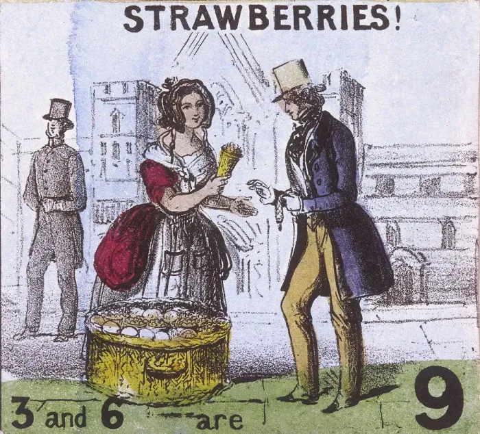 Framed Print : Strawberries!, Cries of London, c1840. Artist: TH Jones Framed Print : Strawberries!, Cries of London, c1840. Artist: TH Jones