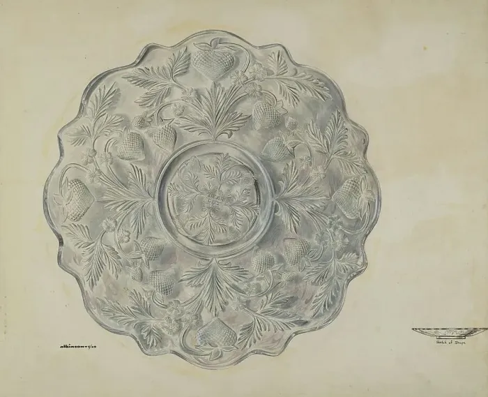 Framed Print : Strawberry Design Plate, c. 1939. Creator: Ralph Atkinson Framed Print : Strawberry Design Plate, c. 1939. Creator: Ralph Atkinson
