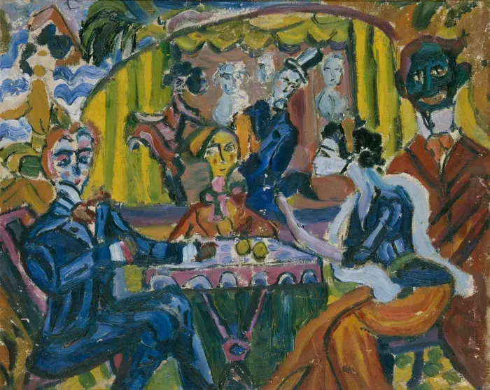 Framed Print : The Stray Dog Cabaret in Saint Petersburg, 1910s. Artist: Dmitriyev, Vladimir Vladimirovich (1900-1948) Framed Print : The Stray Dog Cabaret in Saint Petersburg, 1910s. Artist: Dmitriyev, Vladimir Vladimirovich (1900-1948)