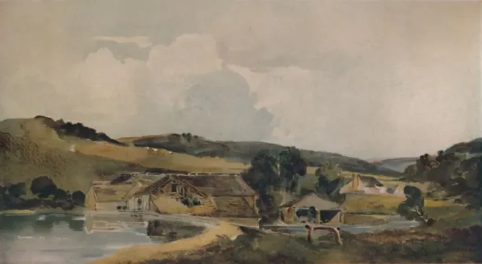 Framed Print : The Mill Stream, 19th century, (1935). Artist: Peter de Wint Framed Print : The Mill Stream, 19th century, (1935). Artist: Peter de Wint