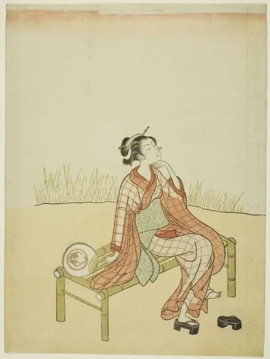 Framed Print : By the Stream, c. 1765. Creator: Suzuki Harunobu Framed Print : By the Stream, c. 1765. Creator: Suzuki Harunobu