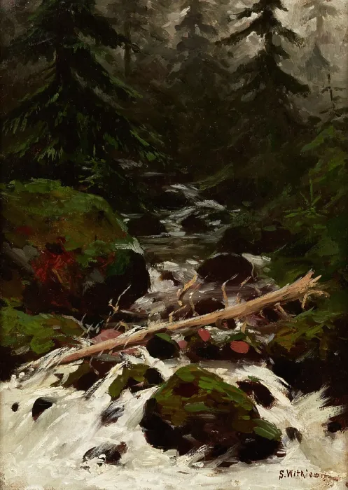 Framed Print : Stream in the Forest, 1893. Creator: Stanislaw Witkiewicz Framed Print : Stream in the Forest, 1893. Creator: Stanislaw Witkiewicz